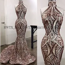 Изысканное длинное платье для выпускного вечера с русалочкой es винтажное кружевное платье цвета шампанского с блестками африканская темнокожая девушка платье для выпускного вечера 2K20 официальное платье