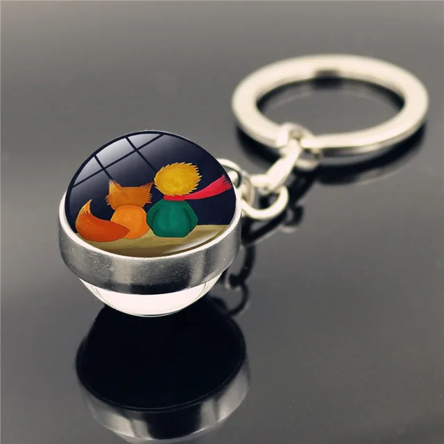 Don't Be a Boring Adult! Le Petit Prince B-612 Planet The Little Price keyring Fox Rose Classical Fairy Tale Glass Ball Keychain 6