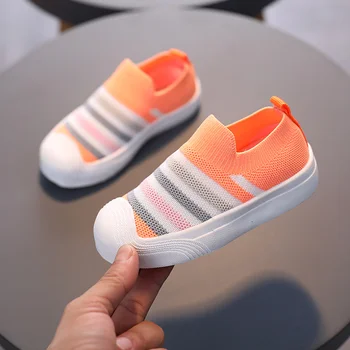 

Lovely Kids Baby Running Sneakers Children's Boys And Girls Fashion Net Shoes Sneakers Flying Knit Shoes Stretch Shoes
