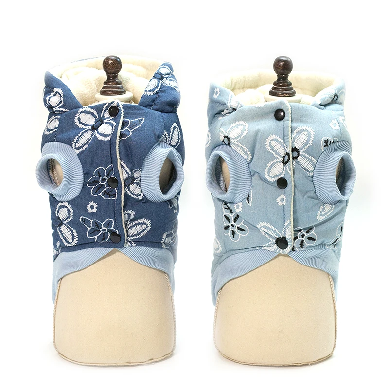 2018 плюшевый медведь для домашних собак дамское джинсовое пальто теплое плюшевое