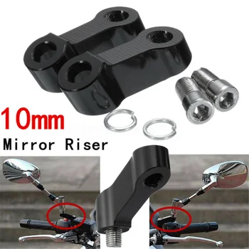 

1 Pair 10mm Motorcycle Motor Rearview Mirror Riser Extender Adapter Mounts Kit