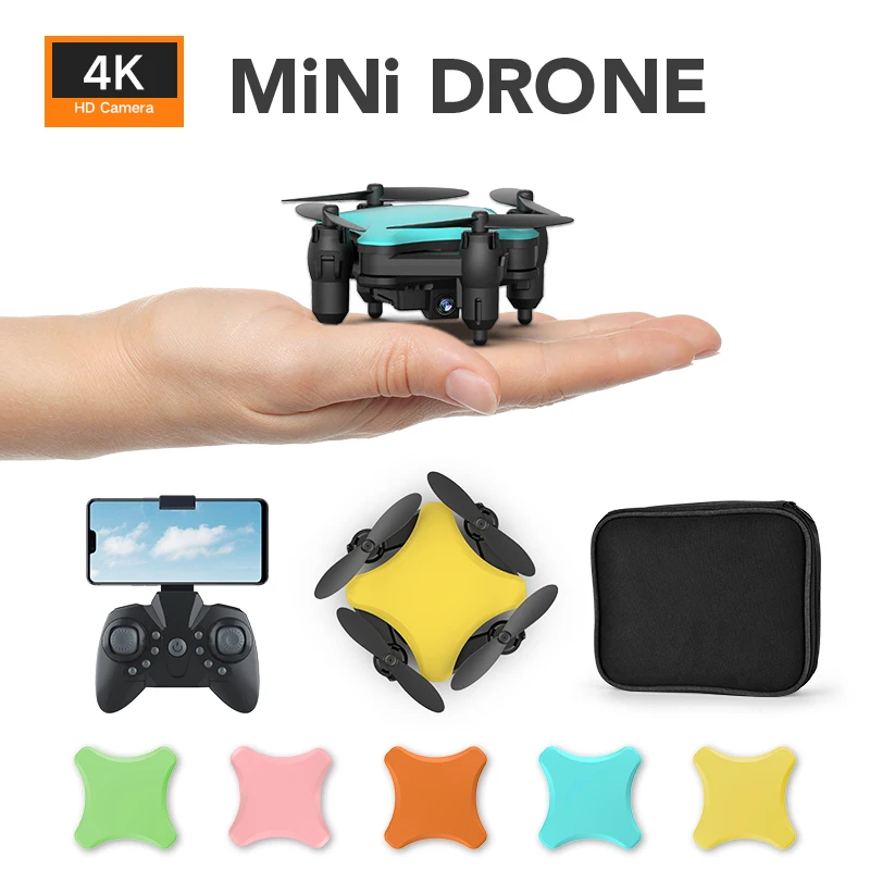 KY902S мини-Дрон 4k HD камера DIY пять цветов RC складной Квадрокоптер с дистанционным управлением Вертолет Детские Подарочные игрушки