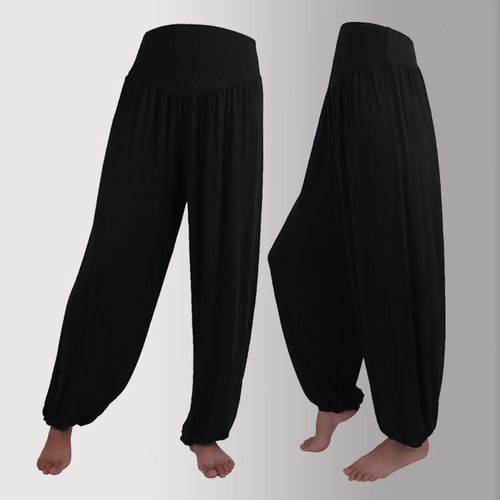 Pantalones 2021 elástico suelto de cintura alta de algodón suave deportes de baile pantalones Harem damas Pantalones mujer # T3G
