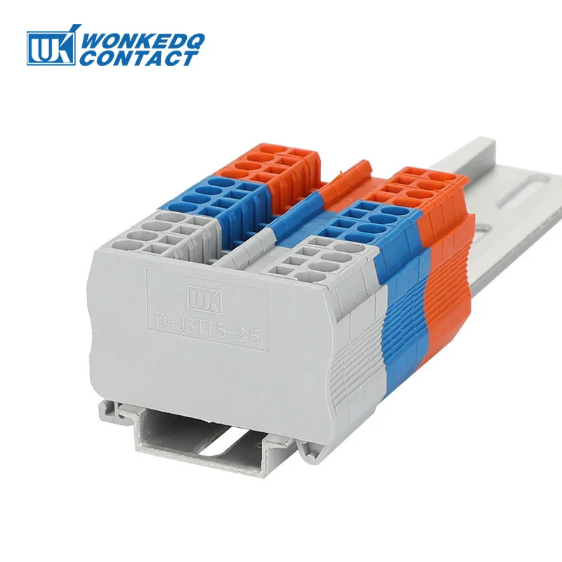 Wire Connectors Din Rail Terminal Block D-ST1.5-2.5 End Barrier Plate For PT2.5/ST1.5/ST2.5 Wire Connector Din Rail PT 2.5 End Cover 1Pc