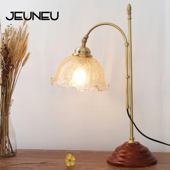 

American Modern Table Lights LED E27 Table Lamp Bedroom Creative Minimalist Living Room Retro Home Decoration Bedside Brass Lamp