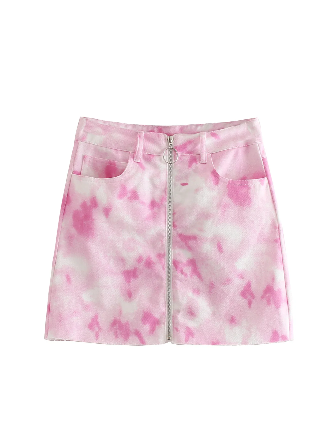 

2019 Western Style Spring And Summer Women's Dress New Style Tie-dye Denim Skirt Short Skirt