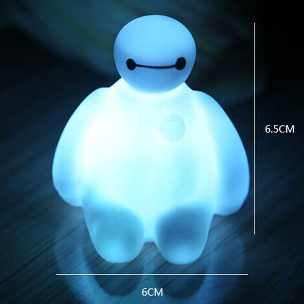 Светодиодная креативная Милая лампа Baymax с изменением цвета мультяшный Ночной