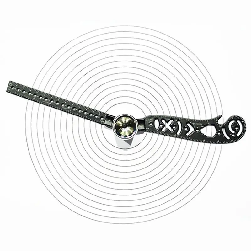 Magcon Инструмент Дизайн Рисование изогнутая металлическая линейка мини компас транспортир комбо-круги Рисование узоры