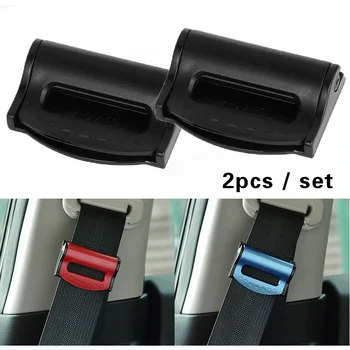 2PCS Plastic Strong Adjustable Car Safety Belt Clips Slip-Resistant Seat Belt Buckle Simple Clamp Fixing Clip Car Styling