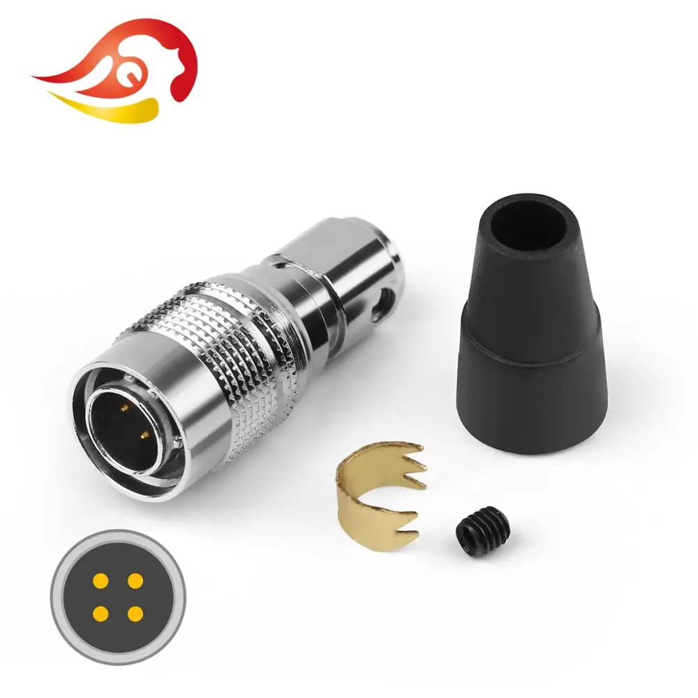 QYFANG 4 Pin Metal Alloy Plug Earphone Audio Jack Wire Connector Adapter For Mr Speakers Ether Alpha Dog Prime HiFi Headphone