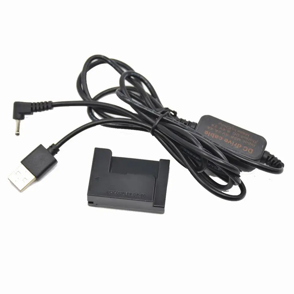 Caricabatteria Portatile Per Canon Con Batteria Fittizia NB-10L E Cavo USB – Adattatore CC DR-80 Per Fotocamere G1X, G3X, G15, G16, SX50, SX60