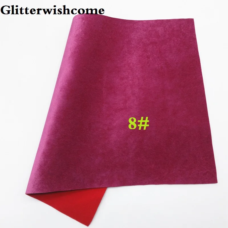 Glitterwishcome 30X132 см A4 размер винил для бантов искусственная кожа Бархат Кожа Fabirc искусственная кожа листы для бантов, GM118 - Цвет: 8