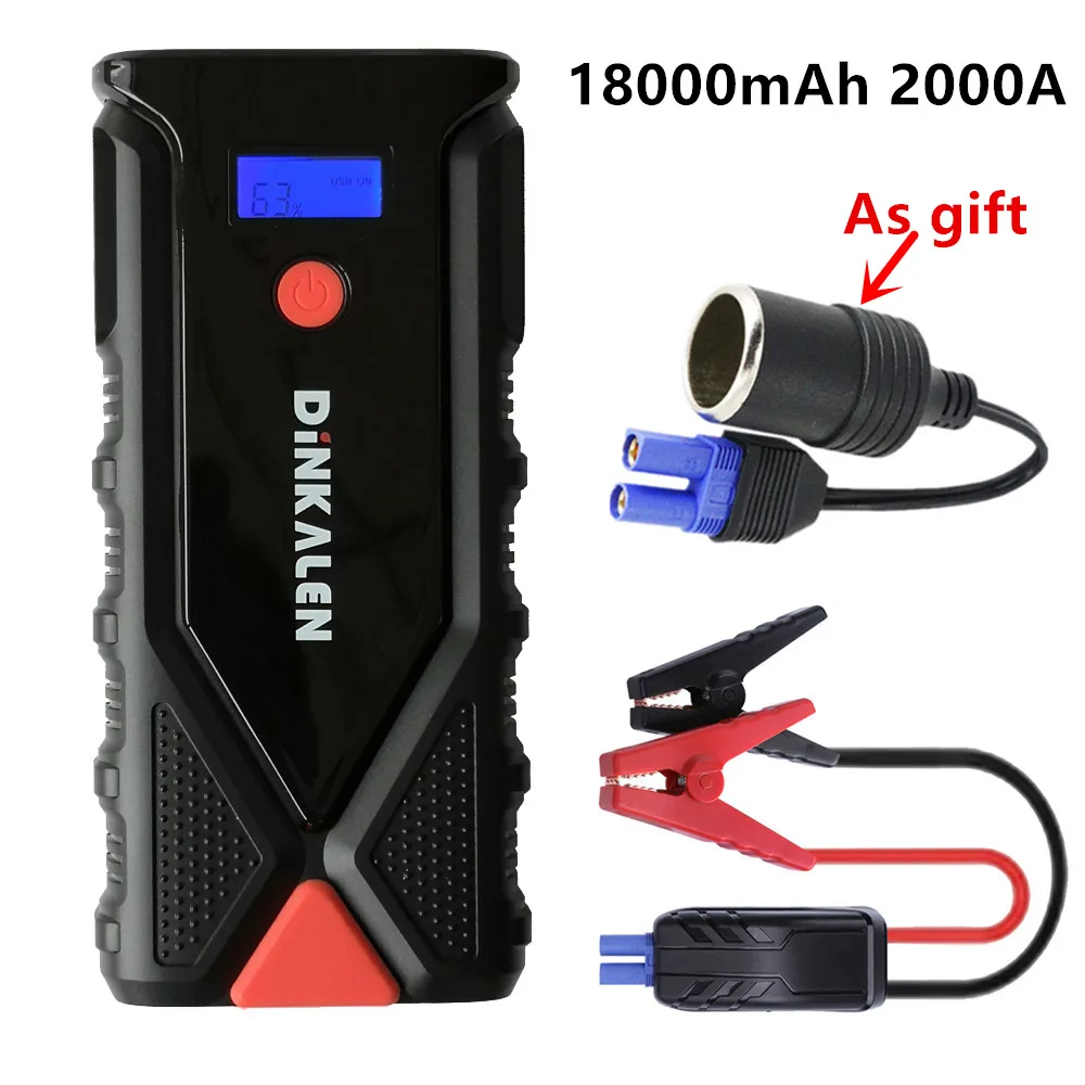 

2019 High Capacity Car Jump Starter Power Bank 2000A 12V Portable Battry Booster Charge For The Starting Petrol Diesel Auto