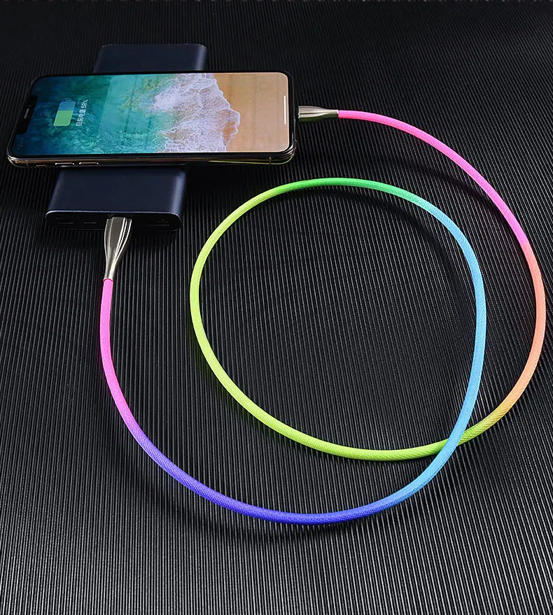 Cafele USB кабель для зарядки радужные кабели Micro usb type C для Iphone Xiaomi samsung Android зарядное устройство USB кабель для передачи данных