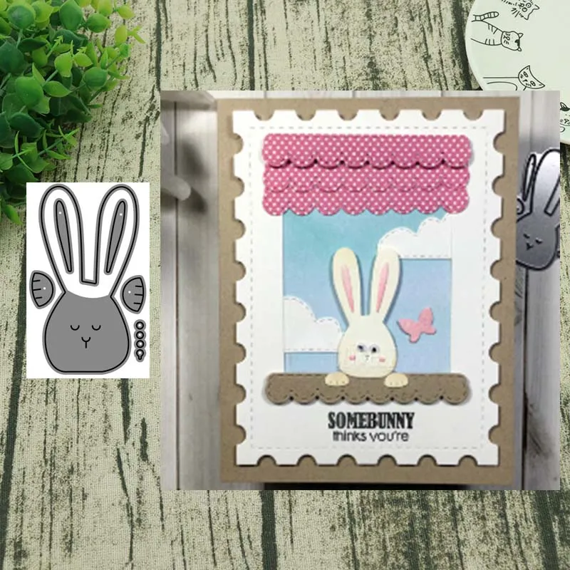 

Metal Cutting Dies Rabbit head 2019 Crafts Stencil For DIY Scrapbooking Paper/photo Cards Embossing Die