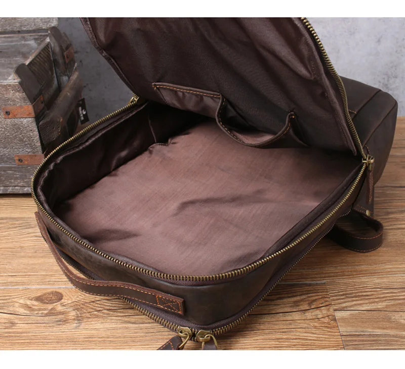 Pockets Show and Large Capacity of Leather Backpack