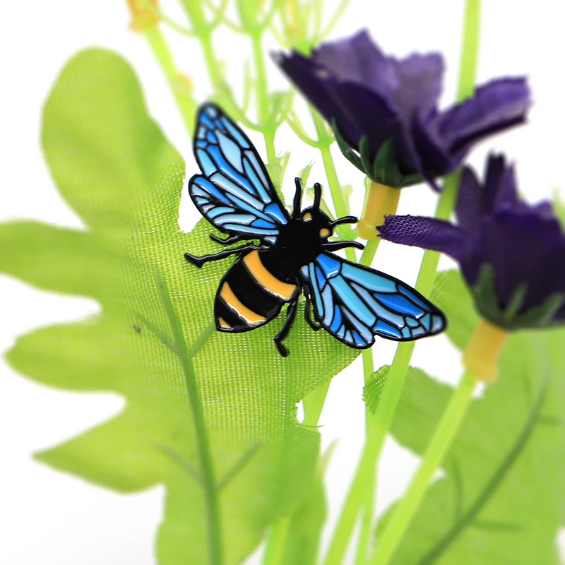 Happy Bee на заказ, эмалированные булавки, броши на лацкане/значок на шляпу, джинсовая куртка, масло, капля, воротник, корсаж, пряжка на шарф S162