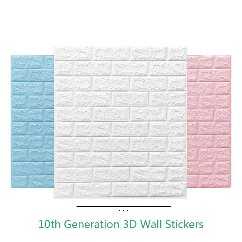 12PCS 3D Wall Stickers Imitation Brick Home for Living Room Decor Waterproof Self-adhesive Wallpapers PE Foam House Decoration | Дом и сад