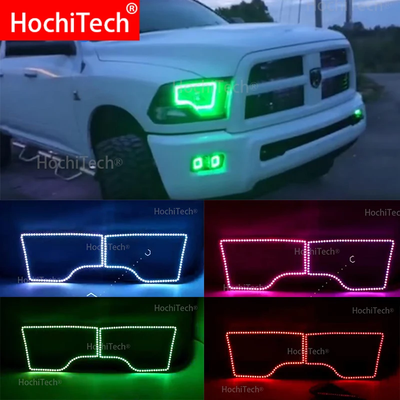 RGB angel eyes Многоцветный Светодиодный кольцевой Поворотная фара DRL Автомобильная фара Задний фонарь angel eyes для 2009- грузовик с маневренным подъемником