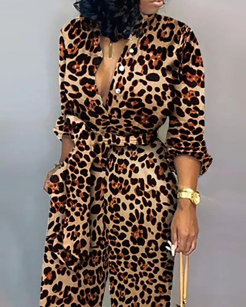 2021 Leopard Print Button Design Wide 