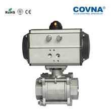 1-1/2 дюймов пневматический резьбовой шаровой кран двойного действия из нержавеющей стали 304 PTFE сиденье DN40 пневматический шарик клапаны полный порт