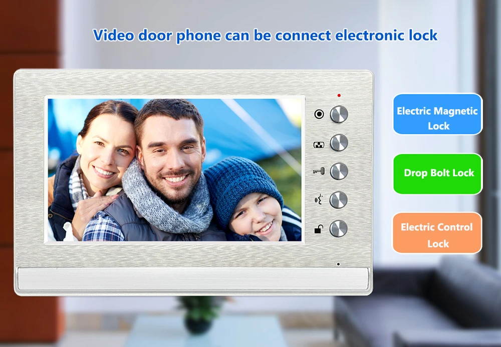 7 Inch Video Intercom Doorbell Kits for Home Security + Electric Lock+ Power Supply+ Door Exit + Video Door Phone System Unlock wireless gate intercom with camera