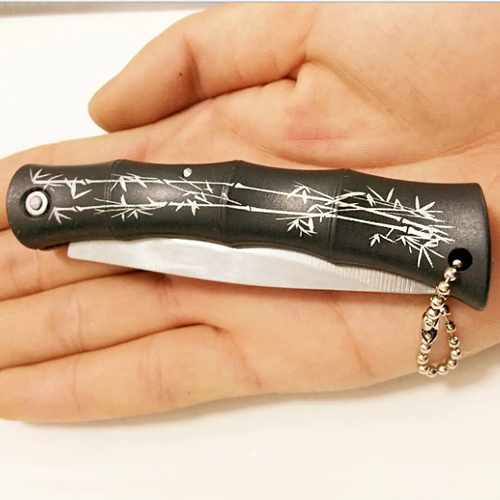 Бамбуковый Стильный складной карманный нож, Походный нож для выживания, АБС Фруктовый нож с ручкой, для использования на открытом воздухе, EDC, ручные инструменты