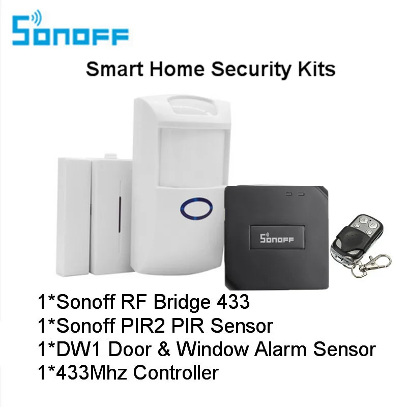 

Sonoff RF Bridge 433MHZ Wifi Wireless Smoke Detector Fire PIR Sensor Door Window Alarm Sensor for Smart Home With Alexa Google