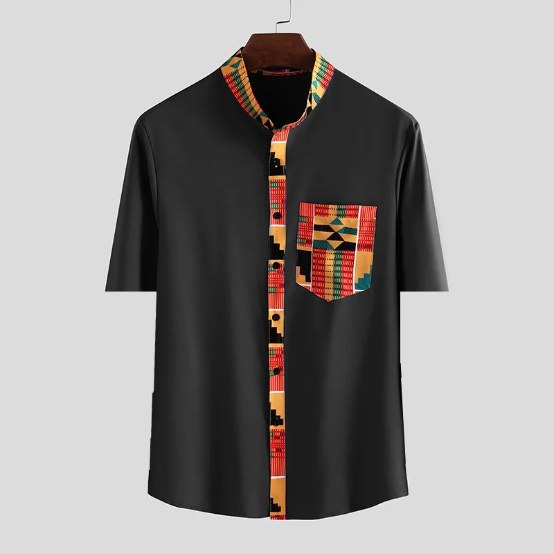 Ike Button-Up Shirt by rofeeak - Men's Short Sleeve Shirts - Afrikrea