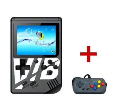 Миниатюрный крючок для рыбалки супер VIB видео игровая консоль вибрирующий портативный игровой плеер построенный 161 игр с 30 вибрирующими играми - Цвет: black add gamepads