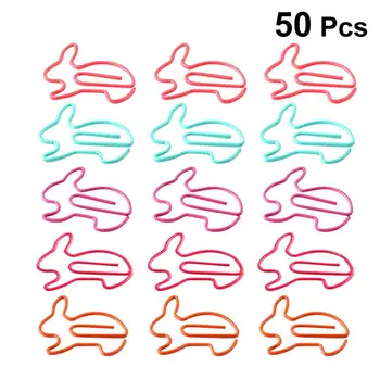

50Pcs Paper Clips Cute Creative Rabbit Shaped Note Clip Paper Clamp Photo Clip Paper Pin for Office School Home