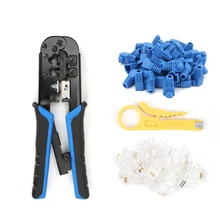 RJ45 Crimper Tool Ethernet Network Tools Pliers for 6P/RJ11/RJ-12 and 8P/RJ45 Crimp Cable Stripper Multi Function Pressing Clip