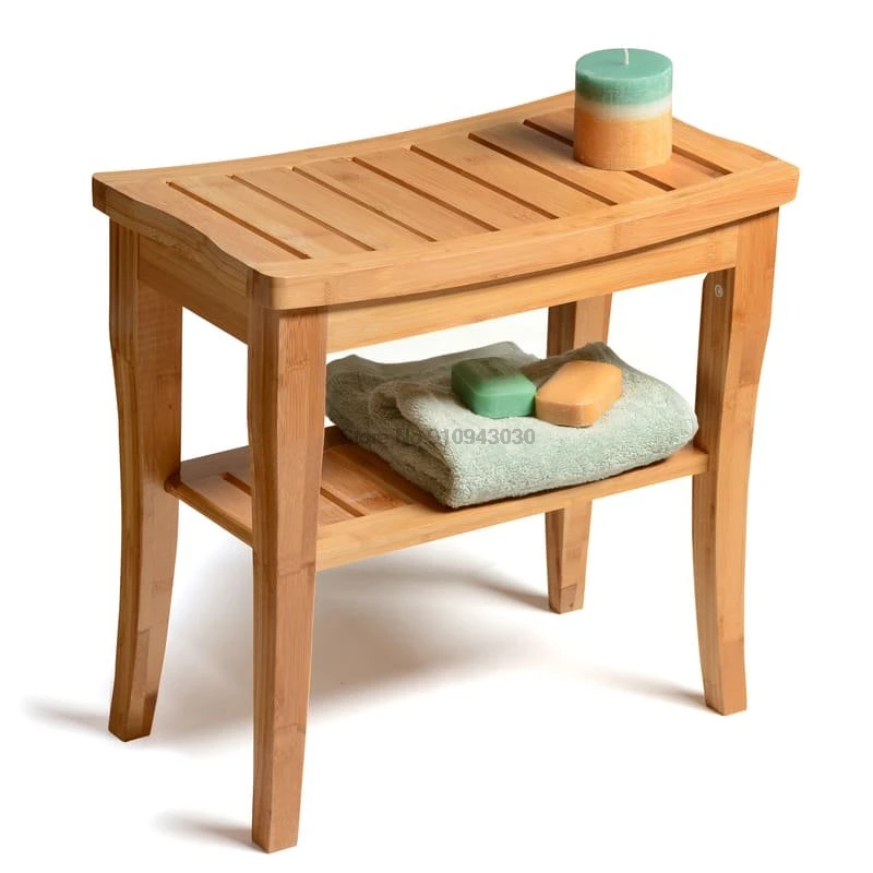  Taburete de ducha cuadrado de madera para interiores o  exteriores, banco de asiento de baño impermeable, silla de spa  antideslizante