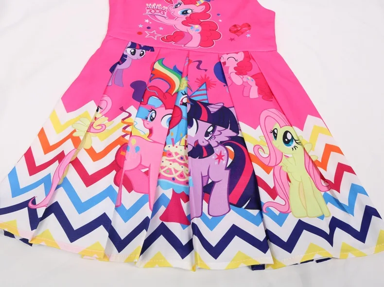 Платье для девочек с изображением пони; платье-пачка с изображением единорога; платье принцессы с цветочным рисунком; Кружевной Костюм с принтом Маленького Пони для девочек; 5606