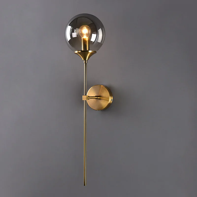 

Nordic minimalist LED wall lights Glass Ball creative sconces Modern Single head lamps for bedroom bedside aisle luminaires