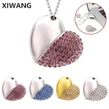 Usb флеш-накопитель 128 ГБ памяти usb 2,0 металлическая кристальная usb-флешка 4 ГБ 8 ГБ 16 ГБ 32 ГБ 64 Гб флеш-накопитель сердце для любви