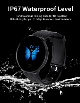 

D19 Smart Watch Men Women Swartwatch 1.3 Screen Fitness Waterproof Blood Pressure Heart Rate Monitor Smartwatch For Android IOS