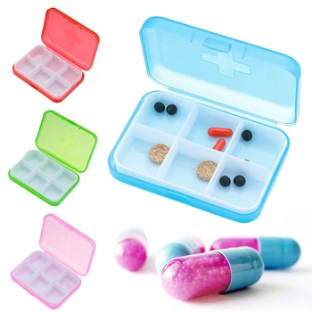 

Mini 6 Slots Tablet Drug Pill Medicine Case Healthy Care Container Organizer Portable Vitamin Pill Box