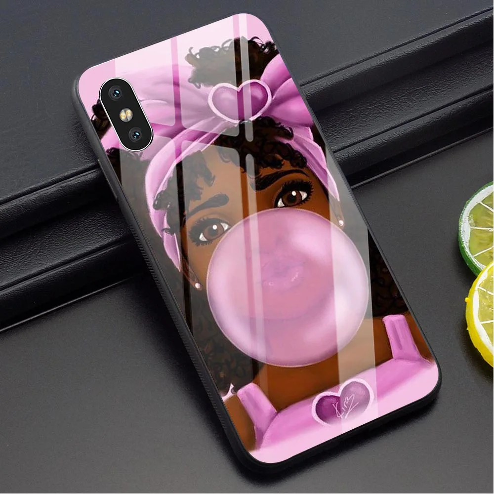 hybrid sweet bubble gum fashion tempered glass phone case for