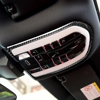 

Car Interior Roof Reading Light Frames Cover Trim Stickers For Porsche Macan 2015-2018 Auto Carbon Fiber Decoration Accessories