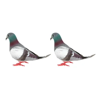 

2 pieces Simulation Foam Pigeon Model Fake Artificial Imitation Bird Garden Toy Sfoam + plastic