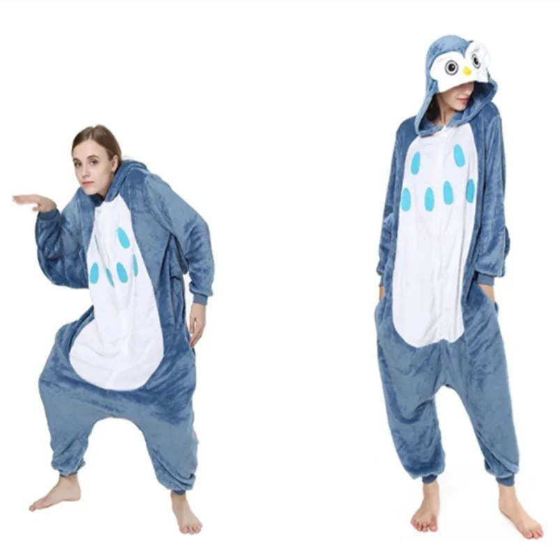 Вампир, демон Sakuragi Kigurumi костюмы-комбинезоны для мужчин wo мужчин животных Монокума пижамы хаски собака сова Комбинезоны Косплей - Цвет: owl
