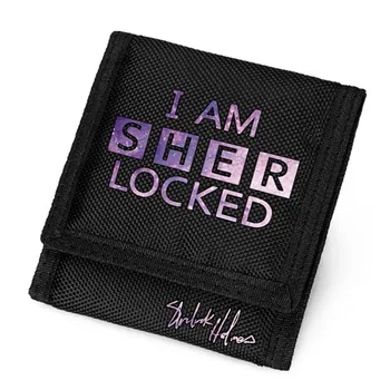 

Sherlock I AM SHERLOCKED Oxford Short Wallet Unisex Anime Small Wallet With Coin Pocket Fashion Student Gift ID Card Holder