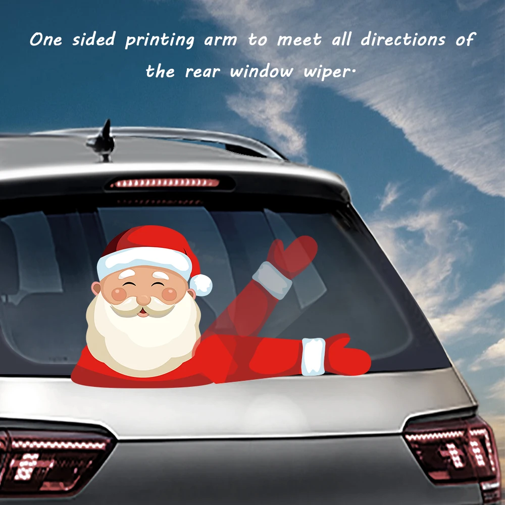 

2019 New Christmas Car Styling Rear Window Wiper Stickers Removable Reusable Washable Car Accessories Rear Windshield Stickers