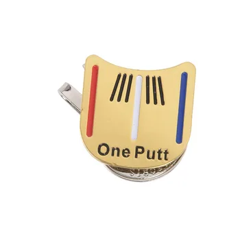 

Super sell-Magnetic cap clip removable metal golf one putt aiming ball marker set yellow