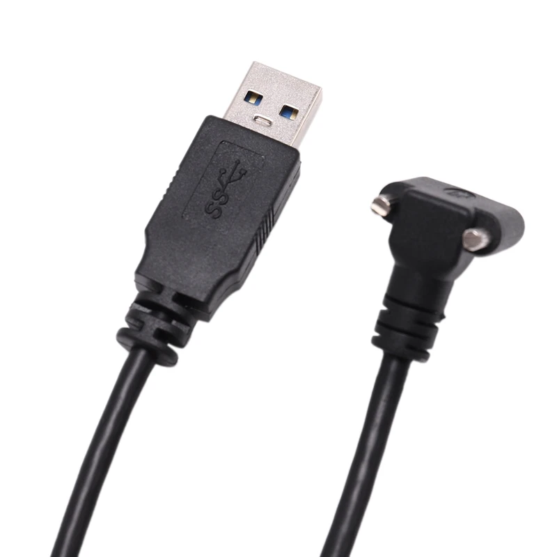 MOOL вниз Угловой USB 3,1 тип-c двойной винтовой замок до стандарта USB3.0 кабель для передачи данных 90 градусов для камеры 1,2 м