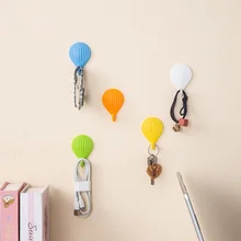 Punch-free Hook Creative Hot Air Balloon-shaped PP Sticky Hook Bedroom Clothes Hook Kitchen Storage and Organize Sticky Hooks