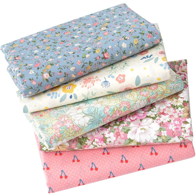 145x50 cm pastorale florale été popeline coton tissu bricolage vêtements pour enfants tissu faire literie couette décoration maison 160-180 g/m 4