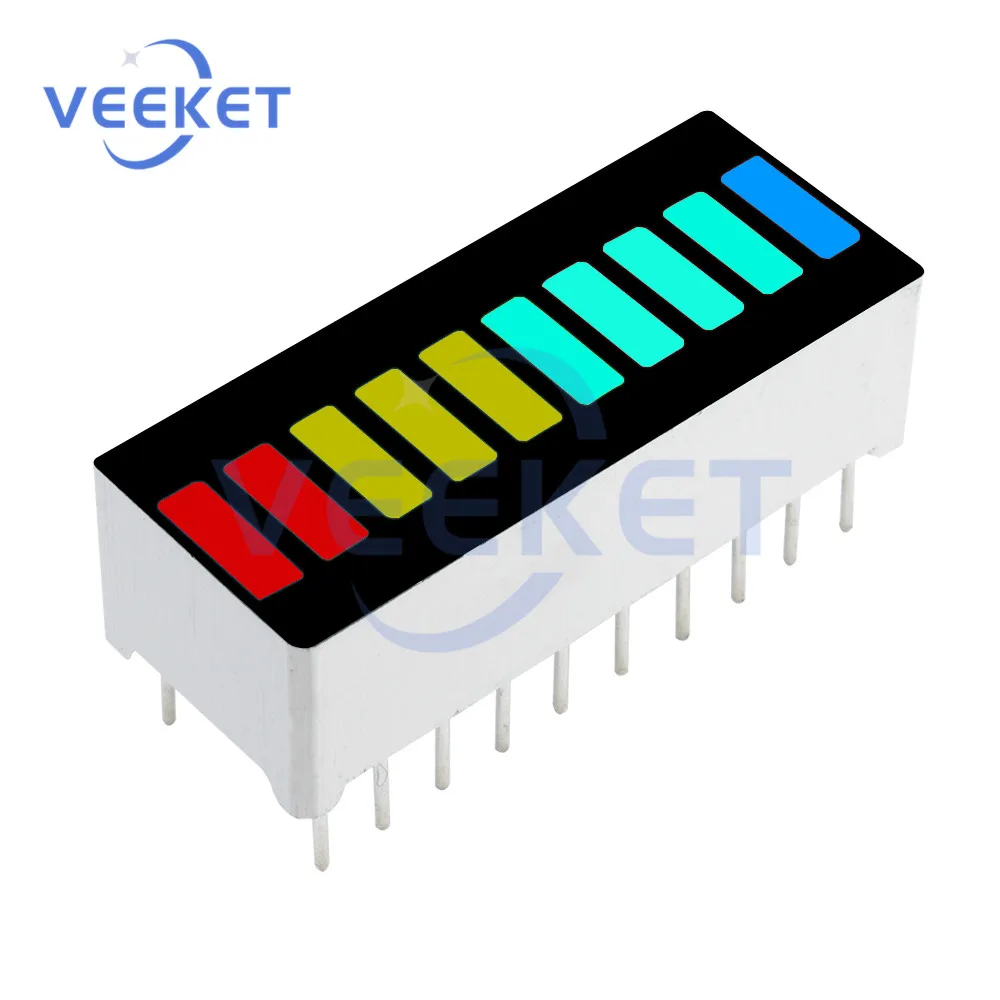 

LED Display Module 10 Segment 4 Colors Bar Graph Ultra Bright Bargraph Light Display Module Red Yellow Green Blue Colors