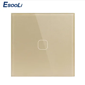 

EsooLi EU/UK standard Touch Switch White Crystal Glass Panel Touch Switch, AC220V, EU 1 Gang 1Way Light Wall Touch Screen Switch